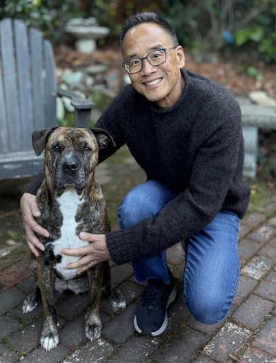 Lee with dog